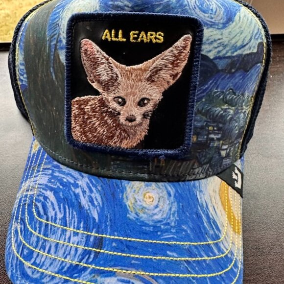 Goorin Bros Animal Farm Trucker Baseball Snapback Hat Cap All Ears Ergo Cat Blue - Picture 1 of 7